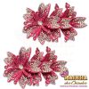 Aplique de Tecido Flor Tripla Rosa Pink (Par)