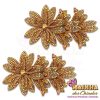 Aplique de Tecido Flor Tripla Rose Gold (Par)