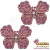Aplique Borboleta Lia  de Tecido Rosa (Par)